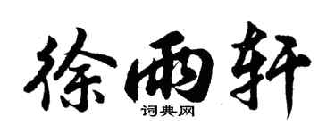 胡问遂徐雨轩行书个性签名怎么写