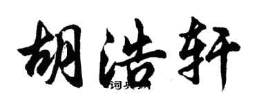 胡问遂胡浩轩行书个性签名怎么写
