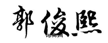 胡问遂郭俊熙行书个性签名怎么写