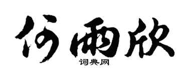 胡问遂何雨欣行书个性签名怎么写