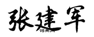 胡问遂张建军行书个性签名怎么写