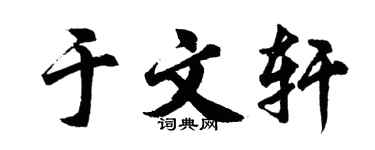 胡问遂于文轩行书个性签名怎么写