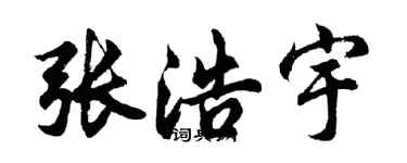 胡问遂张浩宇行书个性签名怎么写