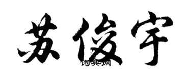 胡问遂苏俊宇行书个性签名怎么写
