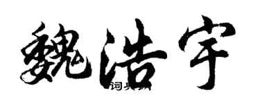 胡问遂魏浩宇行书个性签名怎么写