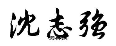 胡问遂沈志强行书个性签名怎么写