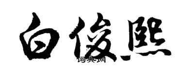 胡问遂白俊熙行书个性签名怎么写