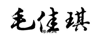 胡问遂毛佳琪行书个性签名怎么写