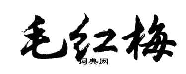 胡问遂毛红梅行书个性签名怎么写