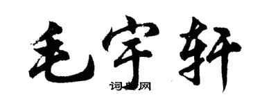 胡问遂毛宇轩行书个性签名怎么写