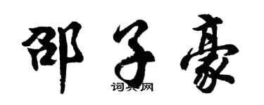 胡问遂邵子豪行书个性签名怎么写