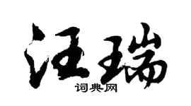 胡问遂汪瑞行书个性签名怎么写