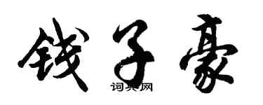 胡问遂钱子豪行书个性签名怎么写