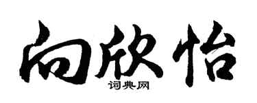 胡问遂向欣怡行书个性签名怎么写