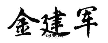 胡问遂金建军行书个性签名怎么写