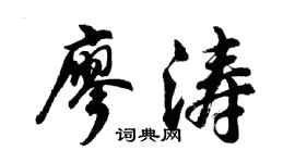 胡问遂廖涛行书个性签名怎么写