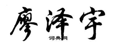 胡问遂廖泽宇行书个性签名怎么写