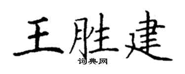 丁谦王胜建楷书个性签名怎么写