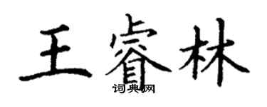 丁谦王睿林楷书个性签名怎么写