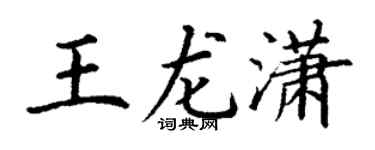 丁谦王龙潇楷书个性签名怎么写