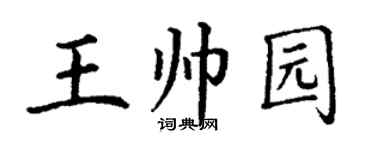 丁谦王帅园楷书个性签名怎么写