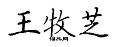 丁谦王牧芝楷书个性签名怎么写