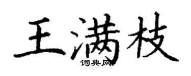 丁谦王满枝楷书个性签名怎么写