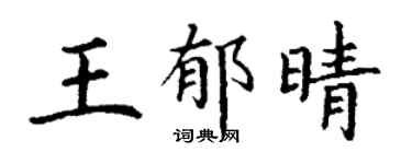 丁谦王郁晴楷书个性签名怎么写