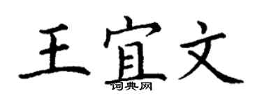 丁谦王宜文楷书个性签名怎么写