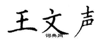 丁谦王文声楷书个性签名怎么写