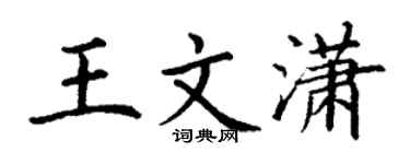 丁谦王文潇楷书个性签名怎么写