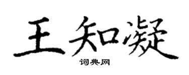 丁谦王知凝楷书个性签名怎么写