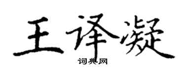 丁谦王译凝楷书个性签名怎么写