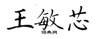 丁谦王敏芯楷书个性签名怎么写