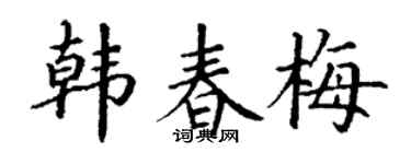 丁谦韩春梅楷书个性签名怎么写