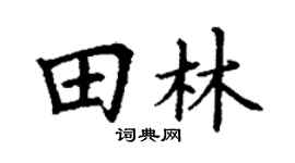 丁谦田林楷书个性签名怎么写