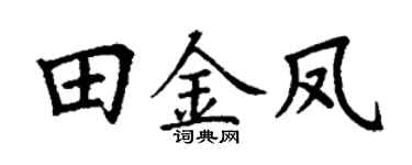 丁谦田金凤楷书个性签名怎么写