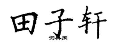 丁谦田子轩楷书个性签名怎么写