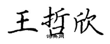 丁谦王哲欣楷书个性签名怎么写