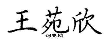 丁谦王苑欣楷书个性签名怎么写