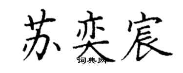 丁谦苏奕宸楷书个性签名怎么写