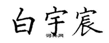 丁谦白宇宸楷书个性签名怎么写