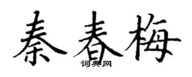 丁谦秦春梅楷书个性签名怎么写