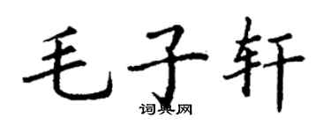 丁谦毛子轩楷书个性签名怎么写