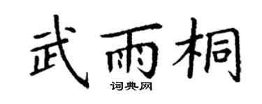 丁谦武雨桐楷书个性签名怎么写