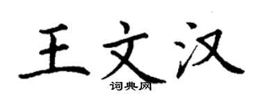 丁谦王文汉楷书个性签名怎么写