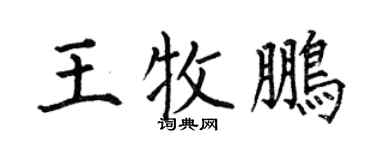 何伯昌王牧鹏楷书个性签名怎么写