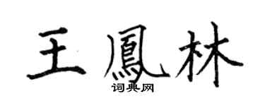 何伯昌王凤林楷书个性签名怎么写