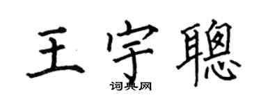 何伯昌王宇聪楷书个性签名怎么写