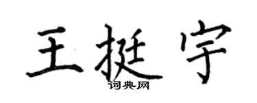 何伯昌王挺宇楷书个性签名怎么写